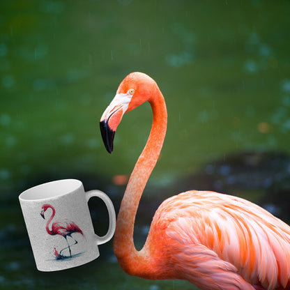 Rosa Flamingo Glitzer-Kaffeebecher