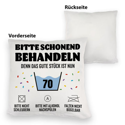 Bitte schonend behandeln - 70. Geburtstag Kuschelkissen