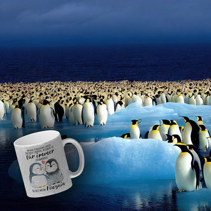 Pinguin Glitzer-Kaffeebecher mit Spruch Du bist mein ewiger Pinguin