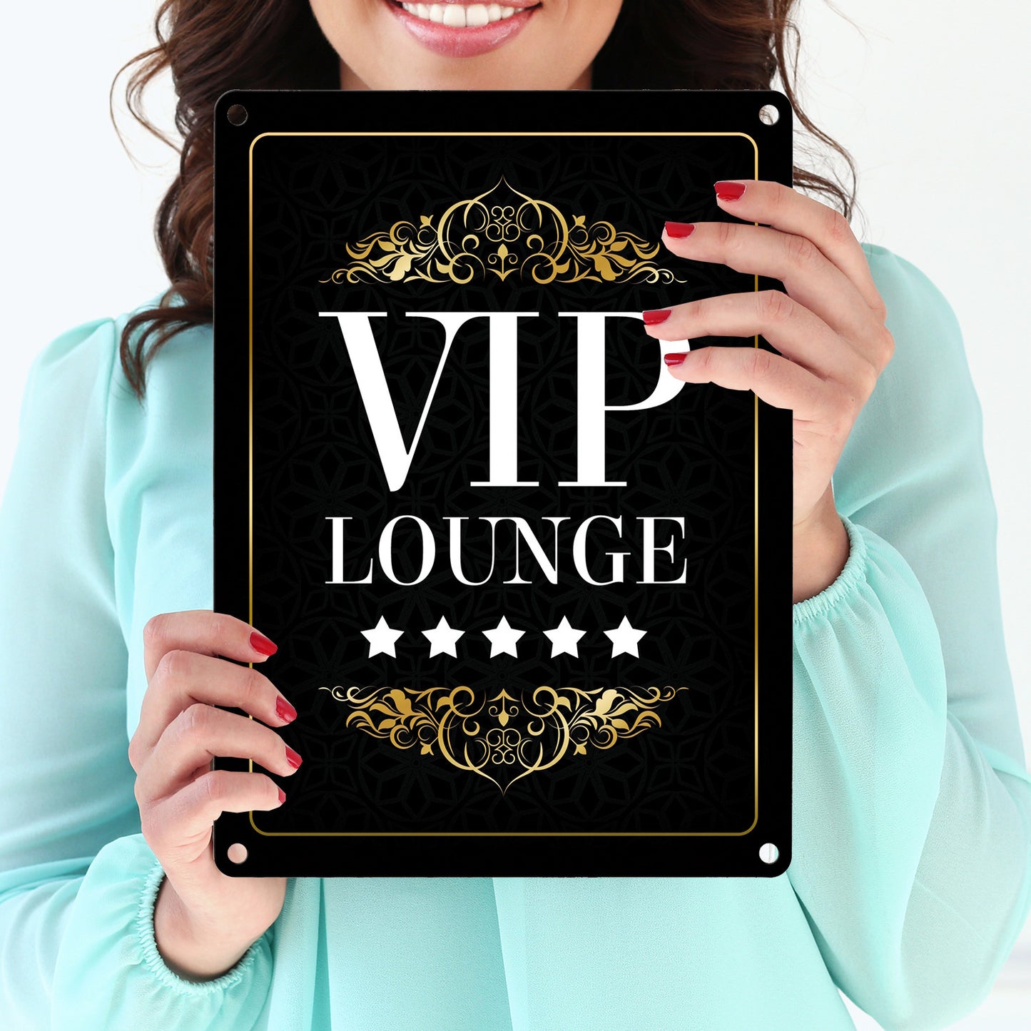 VIP-Lounge Metallschild mit 5-Sterne Motiv