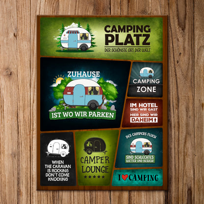 Camping Kühlschrankmagnete im 8er Set