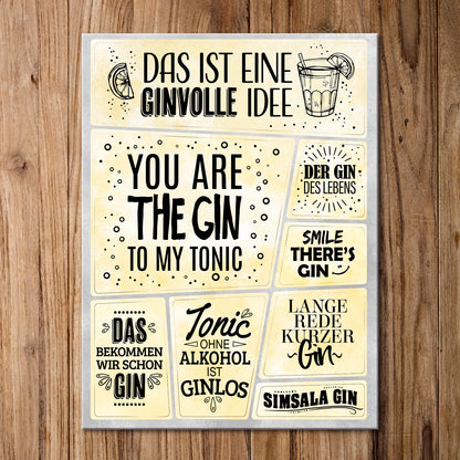 Gin Tonic Kühlschrankmagnete im 8er Set