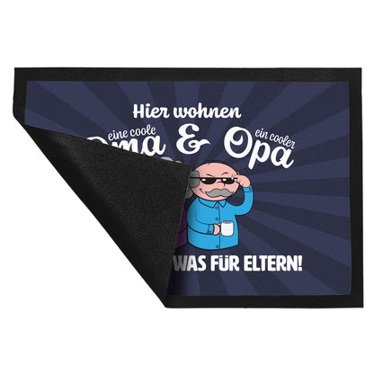 Coole Großeltern Fußmatte XL in 40x60 cm mit Spruch Regeln sind was für Eltern