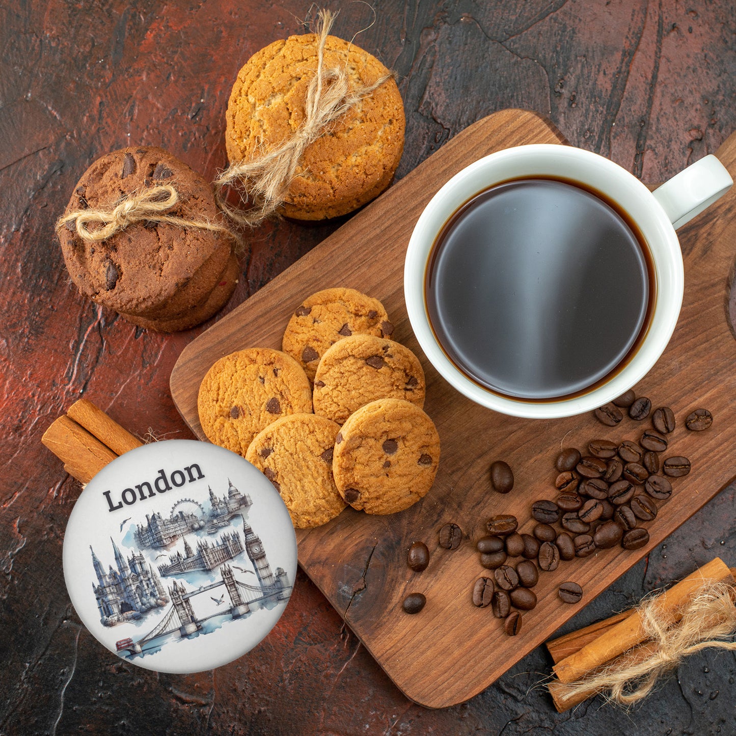 Skyline London Magnet rund