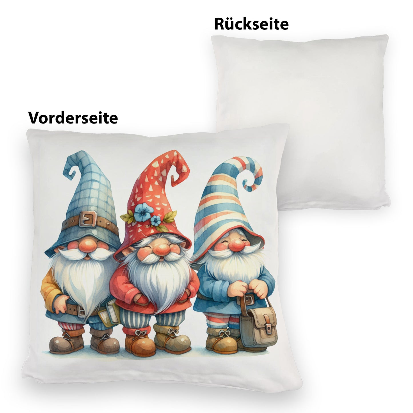 Kobolde mit bunten Mützen Kuschelkissen