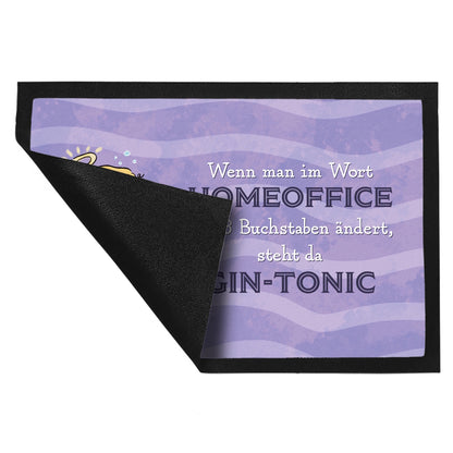 Engel Fußmatte XL in 40x60 cm mit Spruch - Homeoffice klingt ähnlich wie Gin-Tonic