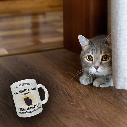 Ich arbeite hart für das Luxusleben meines Hamsters Haustier Glas Tasse