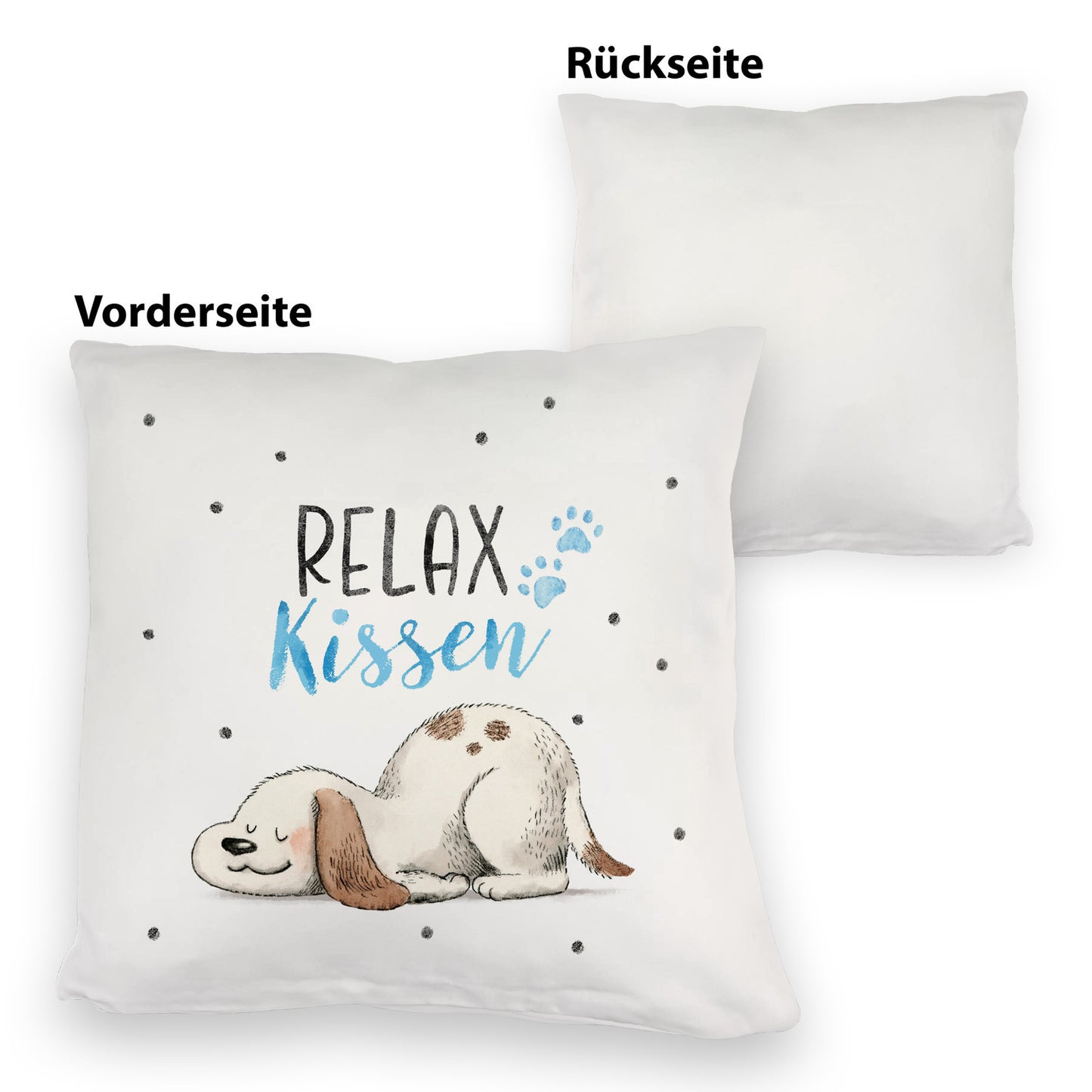 Relaxter Hund Kuschelkissen mit Spruch Relax Kuschelkissen