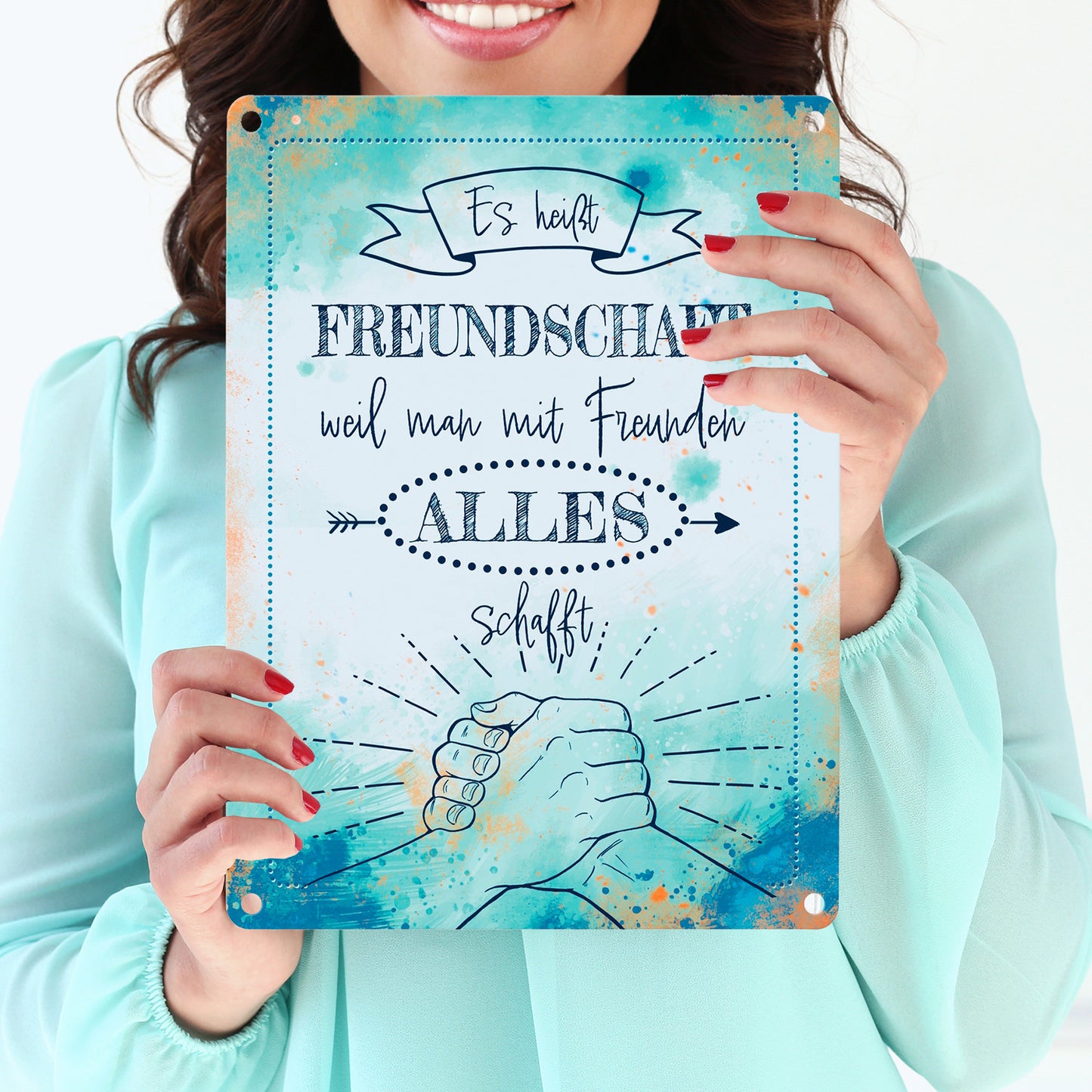 Freundschaft Metallschild in 15x20 cm mit tollem Spruch