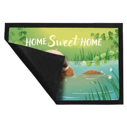 Schlafender Otter Fußmatte XL in 40x60 cm mit Spruch Home Sweet Home