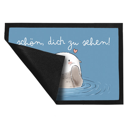 Otter Fußmatte XL in 40x60 cm mit Spruch Schön dich zu sehen