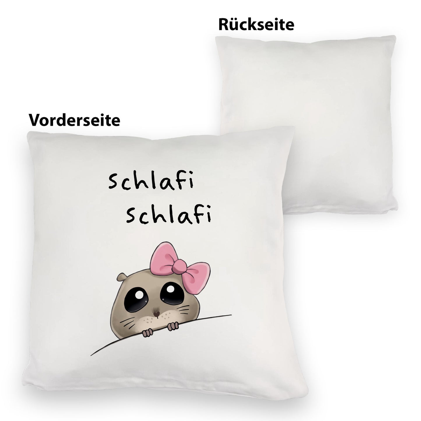 Meme Hamster Kuschelkissen mit Spruch Schlafi Schlafi