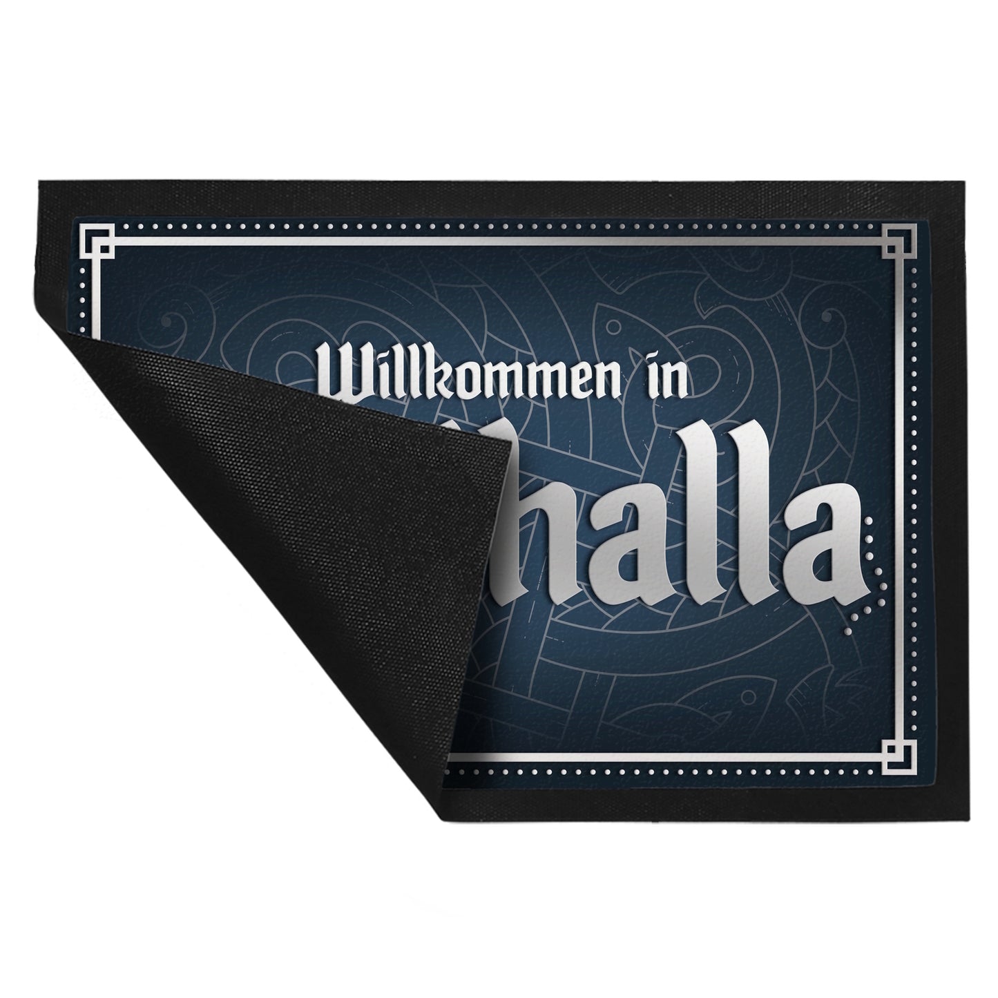 Willkommen in Walhalla Fußmatte XL mit Runen Motiv