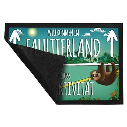 Willkommen im Faultierland Fußmatte XL mit Faultier Motiv