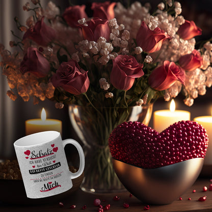 Bestes Geschenk für Schatz zum Valentinstag Glitzer-Kaffeebecher