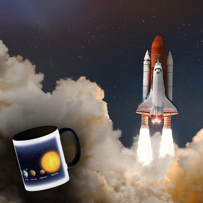 Planeten des Sonnensystems Kaffeebecher Schwarz