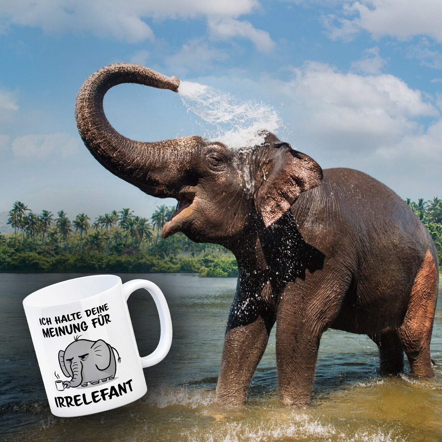 Ich halte deine Meinung für Irrelefant - Elefant Kaffeebecher