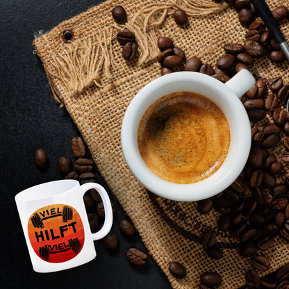 Viel hilft viel Fitness Kaffeebecher für Sportler