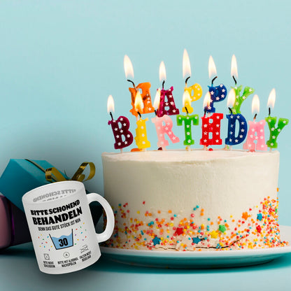 Bitte schonend behandeln - 30. Geburtstag Glas Tasse