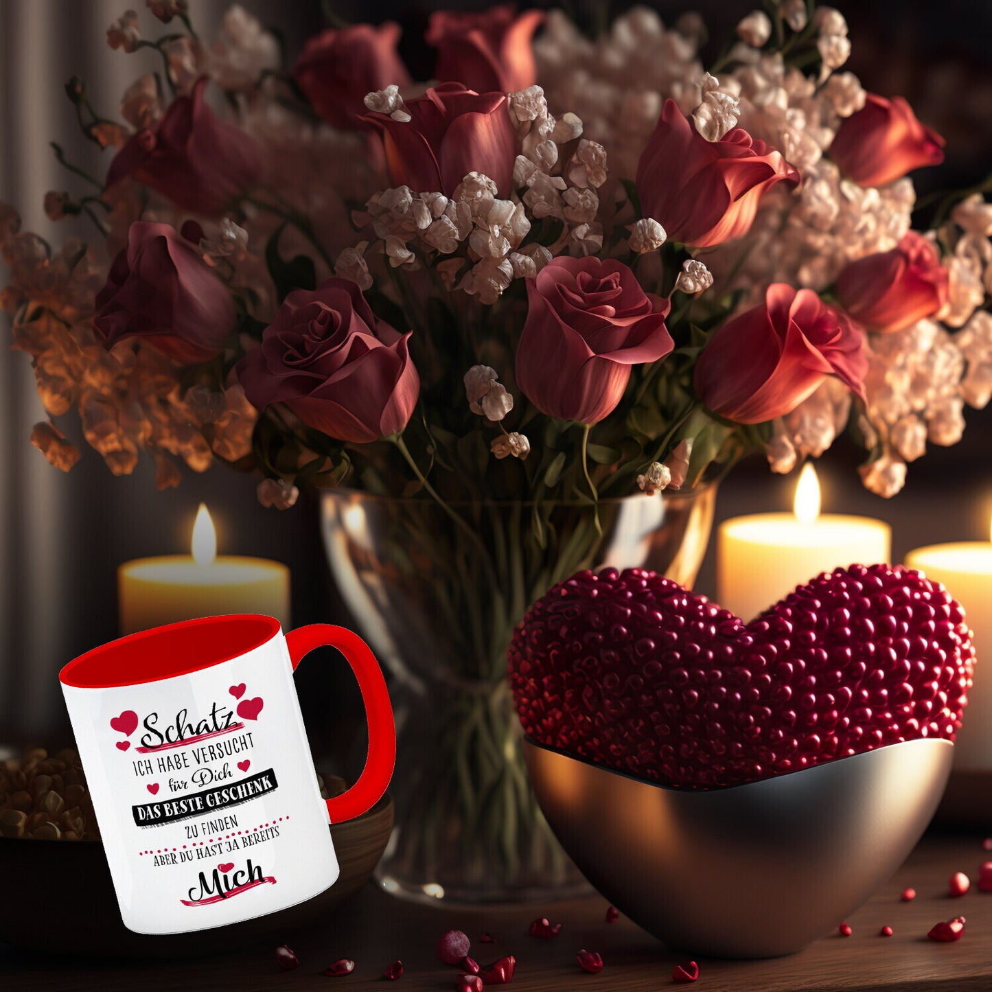 Bestes Geschenk für Schatz zum Valentinstag Kaffeebecher Rot