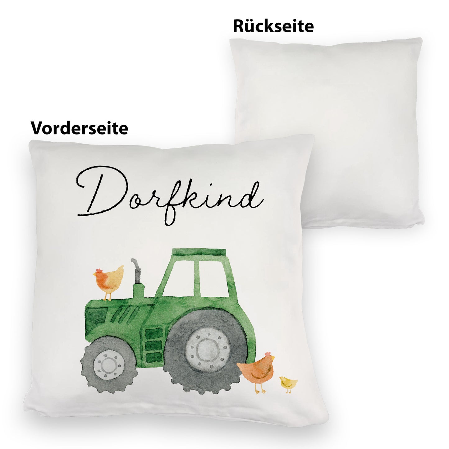 Dorfkind grüner Traktor Kuschelkissen