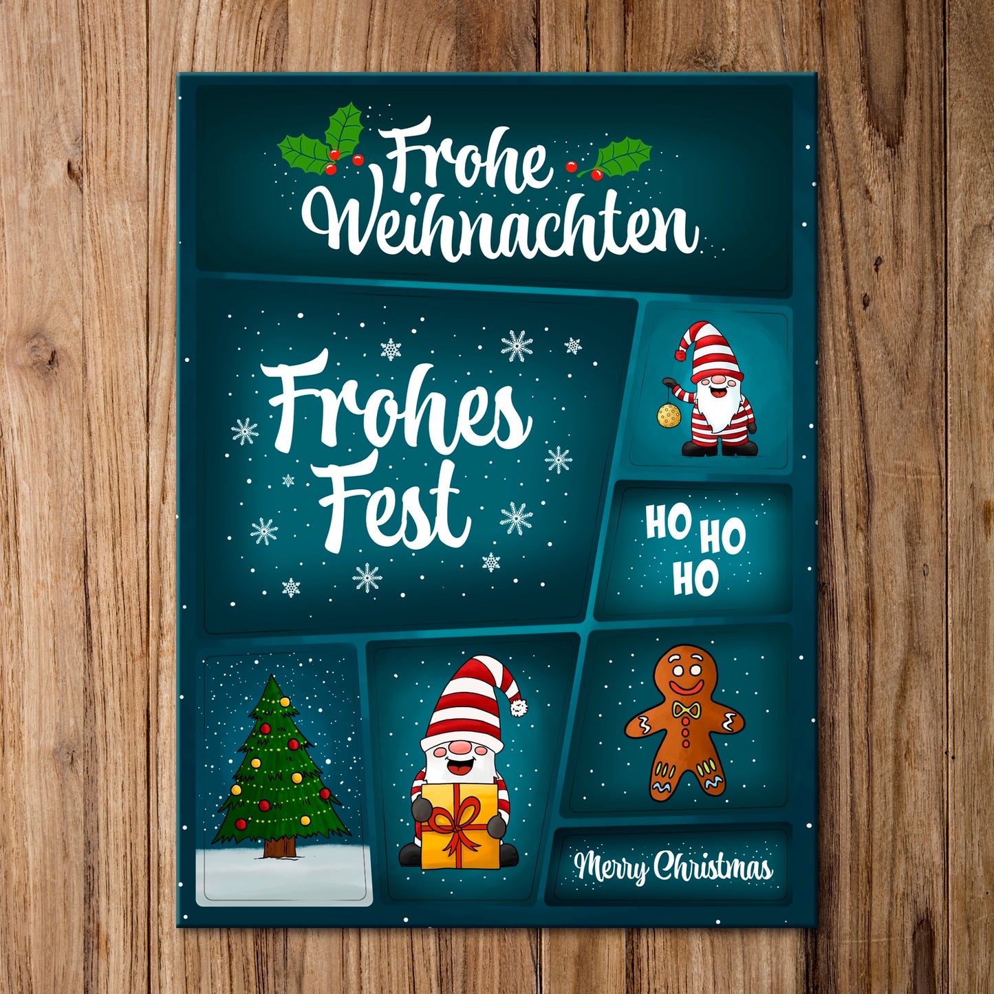 Frohe Weihnachten Comic Kühlschrankmagnete