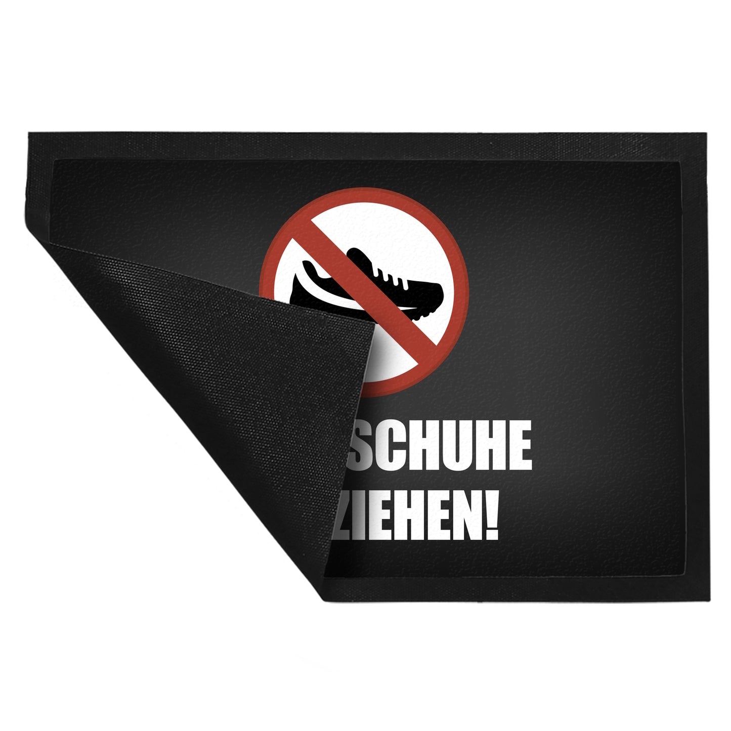 Bitte Schuhe ausziehen Fußmatte XL mit Verbot Motiv