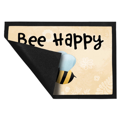 Bee Happy lustige Fußmatte XL in 40x60 cm mit glücklicher Biene