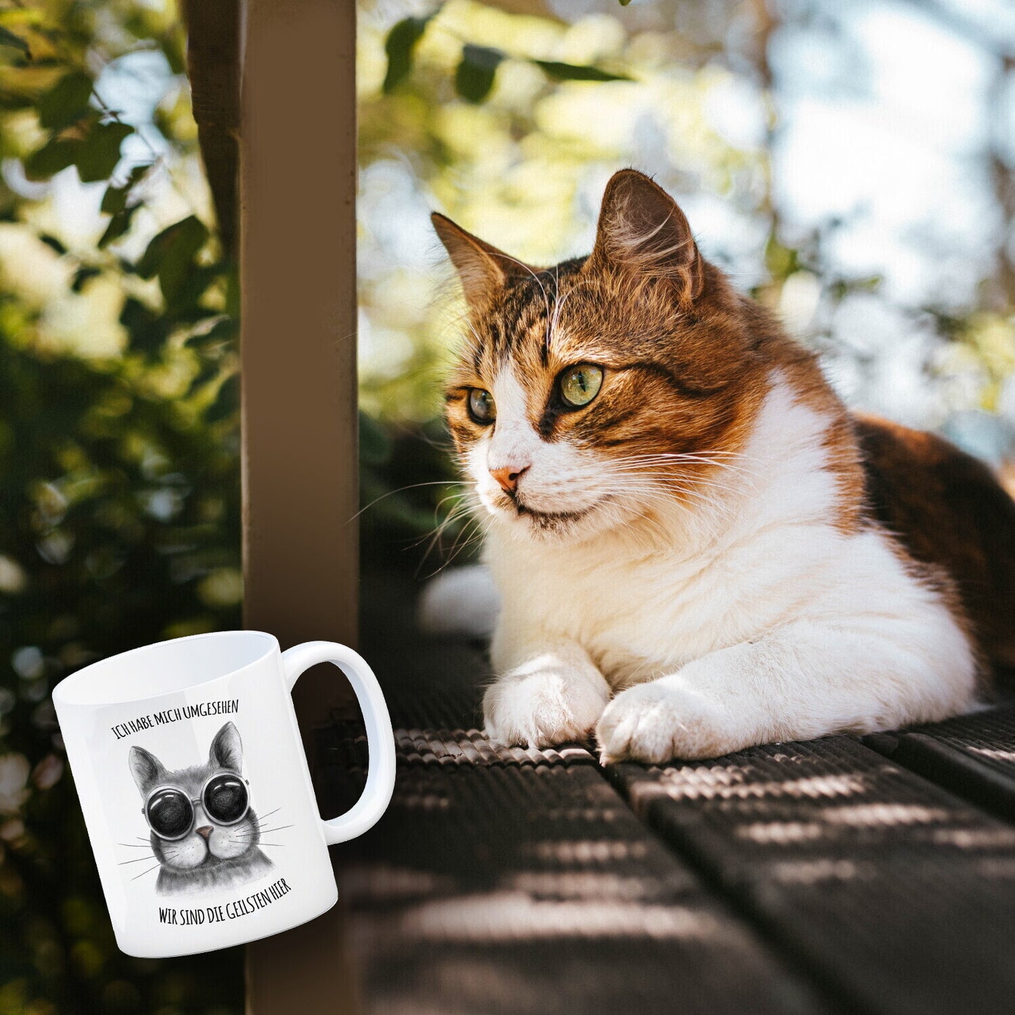 Wir sind die geilsten hier Katze Kaffeebecher