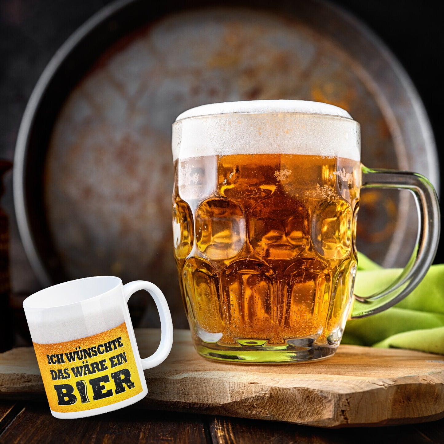 Ich wünschte das wäre ein Bier Kaffeebecher mit Biermotiv