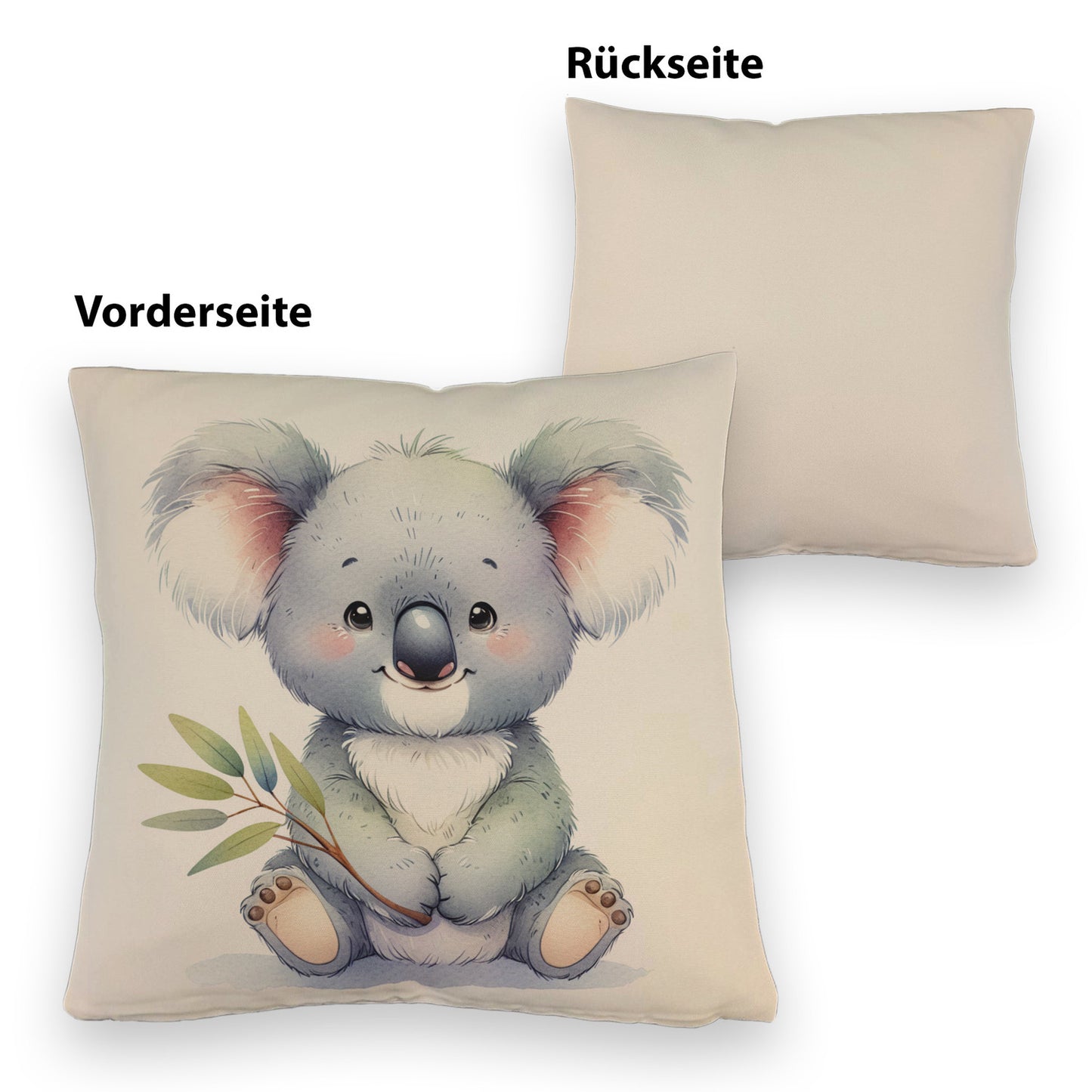 Sitzender Koala Kissen mit Leinenoptik