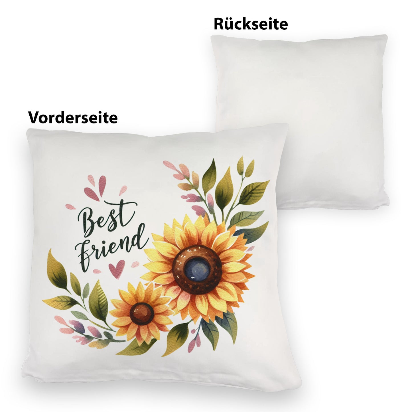 Beste Freundin Sonnenblume Kuschelkissen mit Spruch Best friend