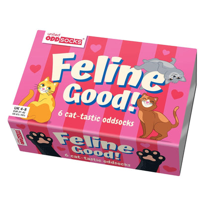 Feline Good Katzen Oddsocks Socken in 37-42 im 6er Set