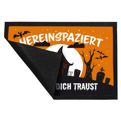 Hereinspaziert - wenn du dich traust Fußmatte XL in 40x60 cm in orange für Halloween