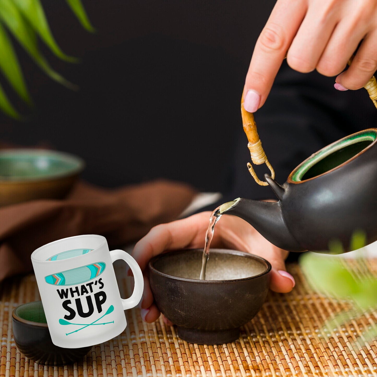 What's sup Glas Tasse für stand up paddler