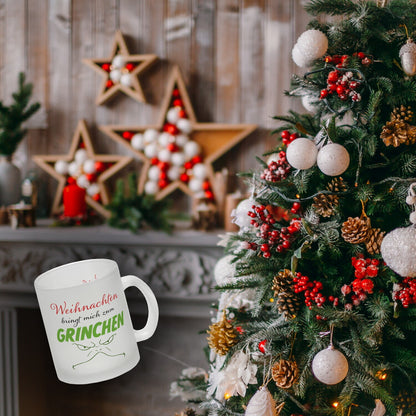 Weihnachten bringt mich zum grinchen Glas Tasse mit Spruch