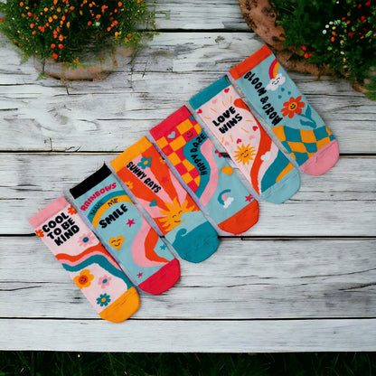 Happy Daze Oddsocks Socken bunte Sommer Strümpfe in 27-30 im 6er Set