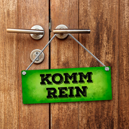 &quotBitte nicht stören - Komm rein&quot Wendeschild in Grün und Rot mit Kordel