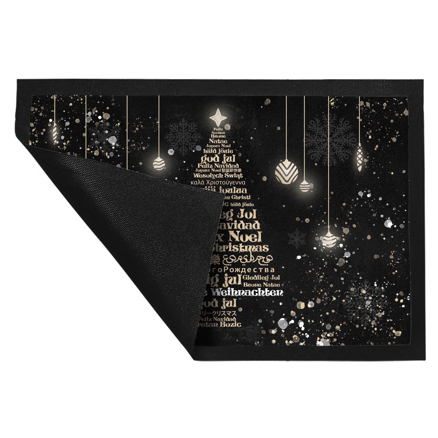 Fröhliche Weihnachten in verschiedenen Sprachen Fußmatte XL in 40x60 cm