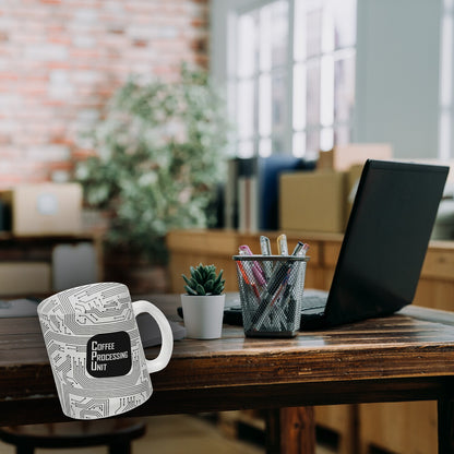 Glas Tasse CPU Motiv - Coffee Processing Unit mit Motherboard Motiv