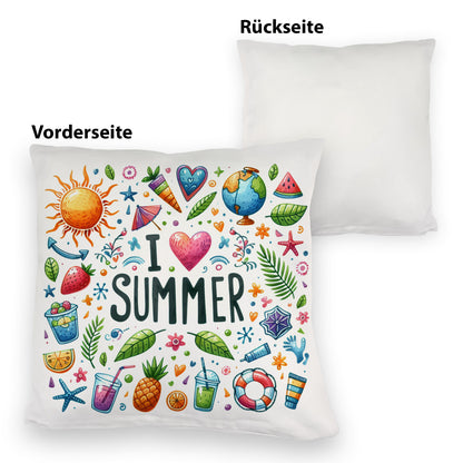 Sommer Kuschelkissen mit Spruch I love summer