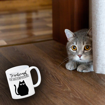 Katze Kaffeebecher mit Spruch Trinknapf für Katzenbesitzer