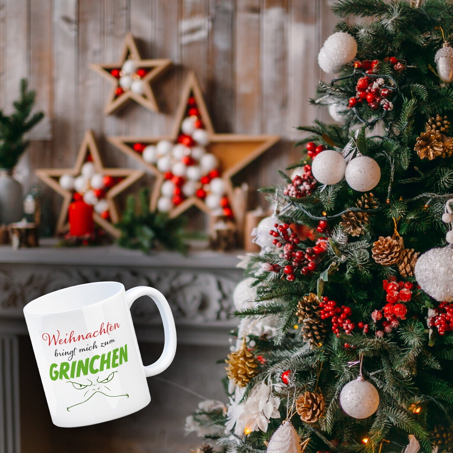 Weihnachten bringt mich zum grinchen Kaffeebecher