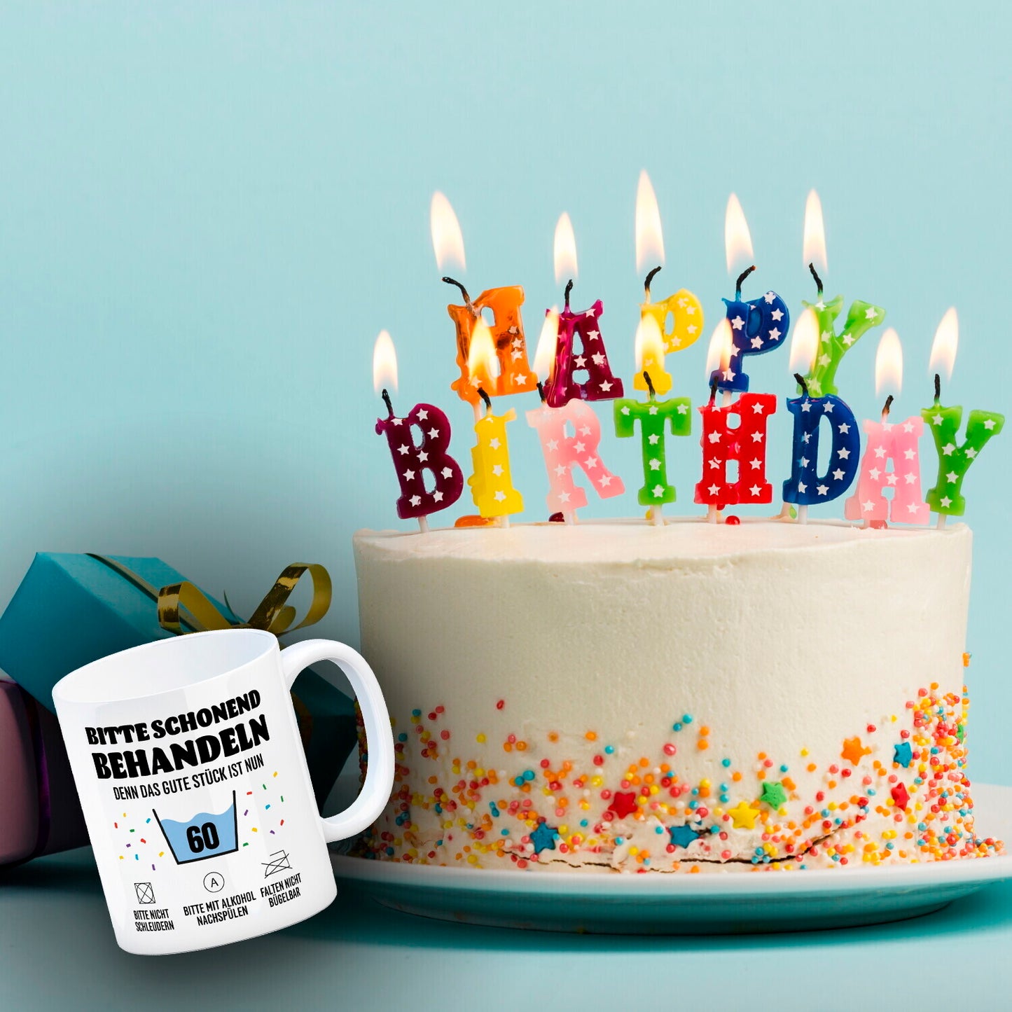 Bitte schonend behandeln - 60. Geburtstag Kaffeebecher