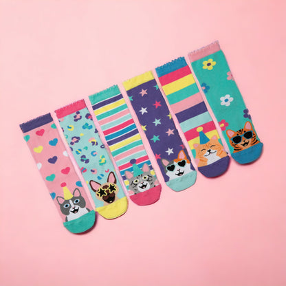 Kitten Heels Oddsocks Socken Geschenke für Frauen Katzen Strümpfe in 30-38 im 6er-Set