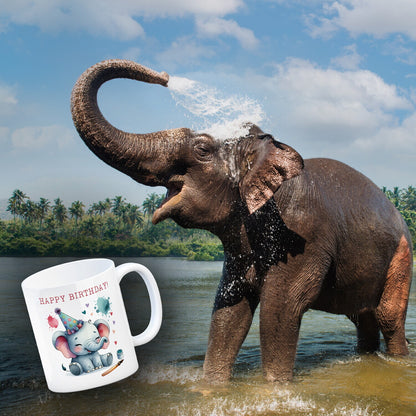 Happy Birthday Elefant Kaffeebecher