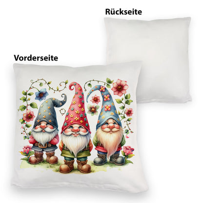 Drei lustige Gartenzwerge Kuschelkissen