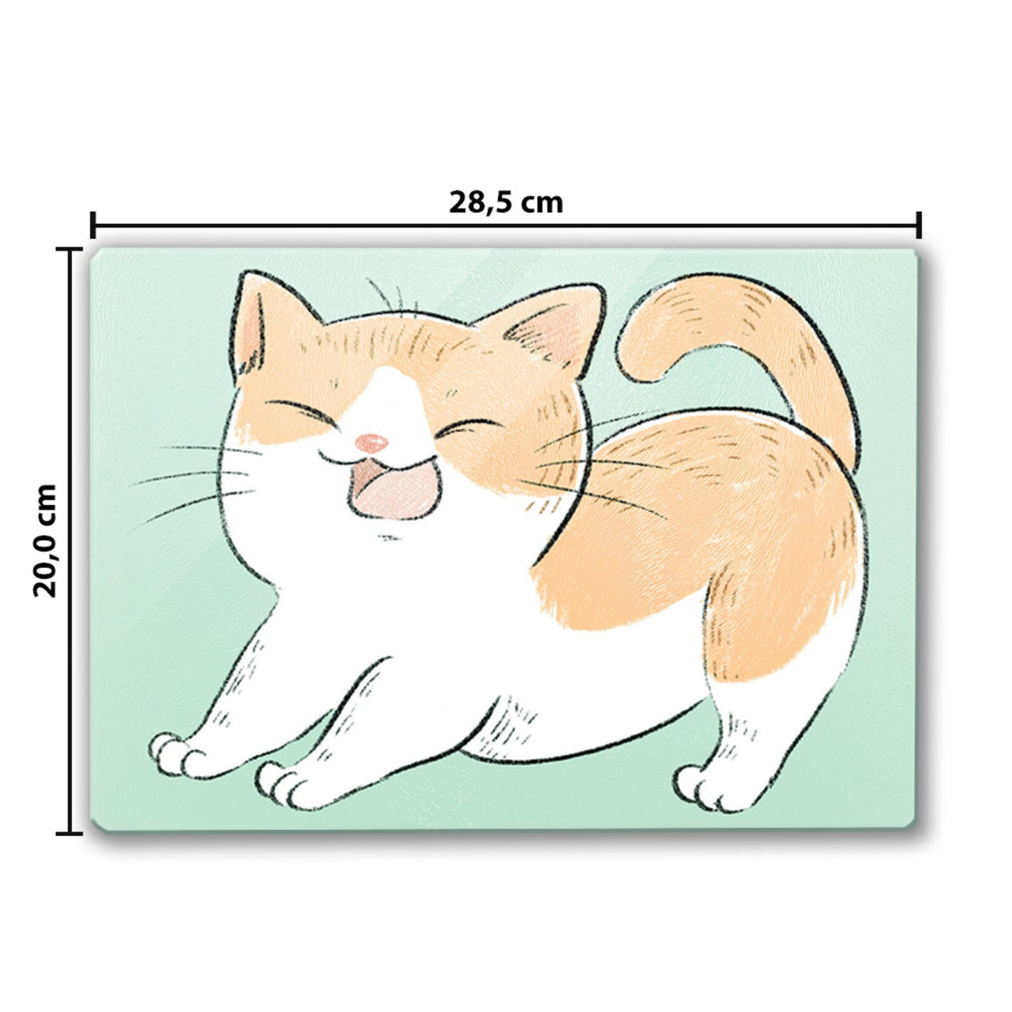 Katze im Comic-Stil Schneidebrett aus Glas