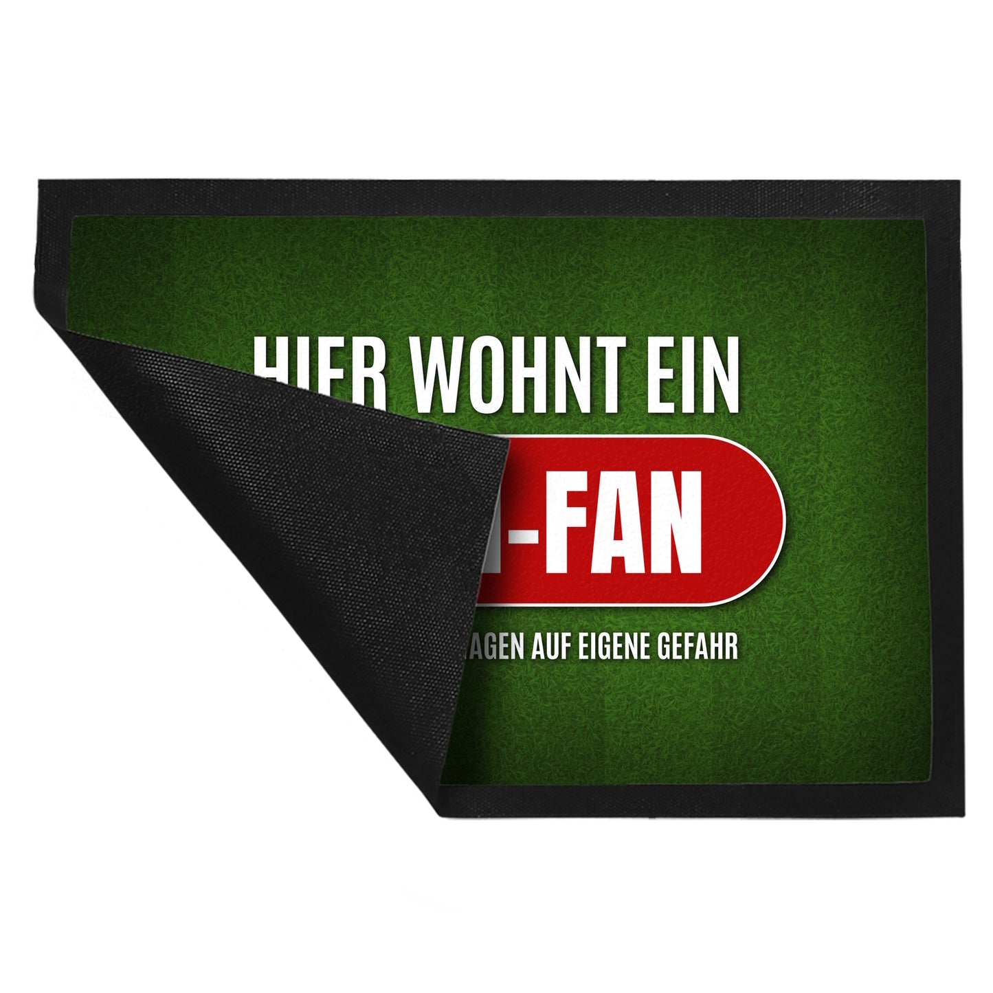 Hier wohnt ein Köln-Fan Fußmatte XL mit Rasen Motiv