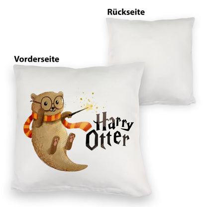 Harry Otter mit Zauberstab Kuschelkissen mit Spruch